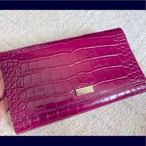 Kate Spade Alligator Wallet Clutch in Maroon